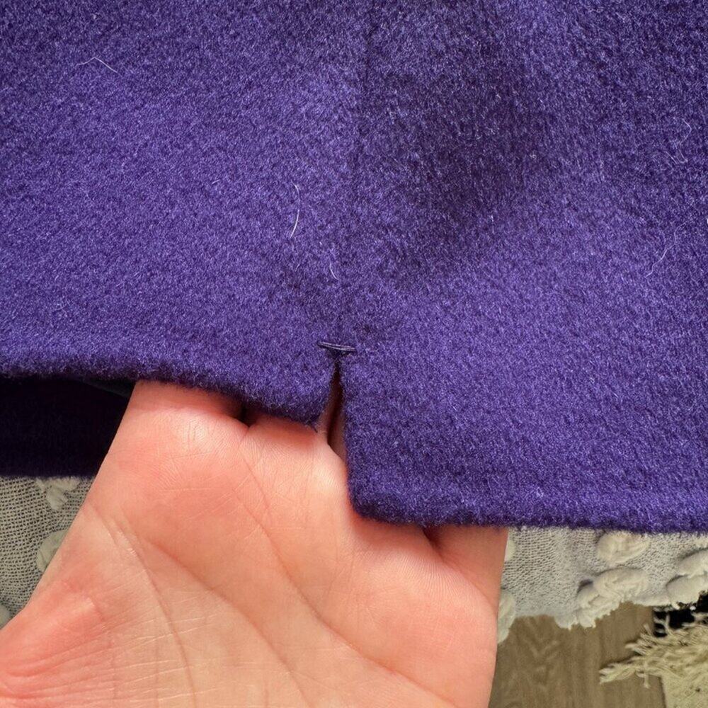 Elie Tahari | Purple Wool Hi-Lo Mini Skirt Size 6 - Picture 7 of 10